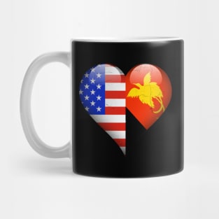 Half American Half Papua New Guinean - Gift for Papua New Guinean From Papua New Guinea Mug